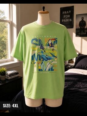 Bigdude Summertime Crew Neck T-Shirt Lime Green